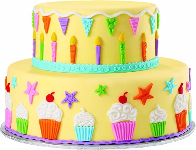 Happy Birthday fondant and gum paste silicone mold, essential cake decorating tool for kids' parties, cupcakes, and candle making, popular in the USA and Europe.