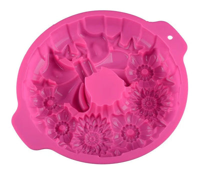 Large flower bowknot silicone chiffon cake mold, perfect for Christmas baking, ideal gift for bakers, popular in the USA and Europe.