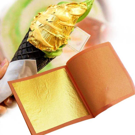 24K Edible Gold Leaf Sheets | Loose Leaf for Cake Decorating, Desserts & Crafts | 100% Food Safe