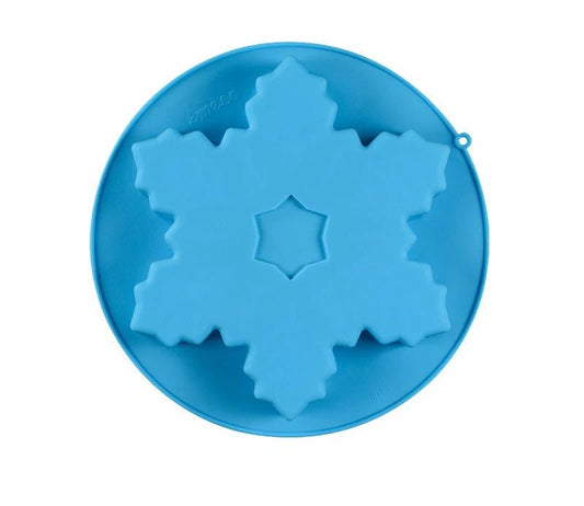 Large snowflake silicone mold for cake, chocolate, and soap making, perfect for Christmas baking, popular in the USA and Europe.