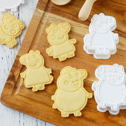 Peppa Pig cookie cutter set with 6 fun designs for cookies and fondant toppers, perfect Christmas gift, popular in the USA and Europe