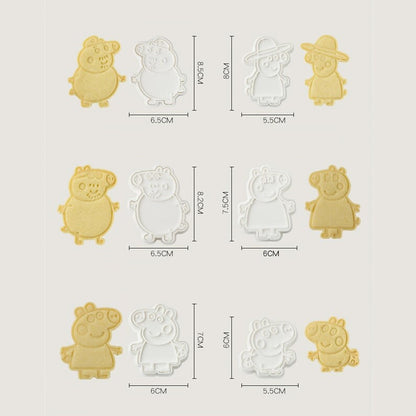 Peppa Pig cookie cutter set with 6 fun designs for cookies and fondant toppers, perfect Christmas gift, popular in the USA and Europe