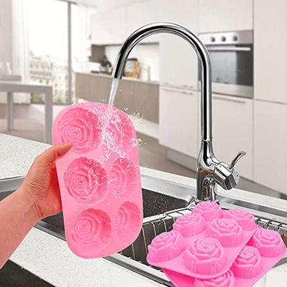 Rose Silicone Mold | 6-Cavity 3D Medium Rose for Chocolate, Soap & Candle Making | Perfect for Valentine's Day