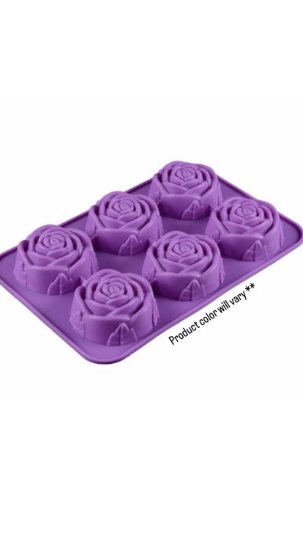 Rose Silicone Mold | 6-Cavity 3D Medium Rose for Chocolate, Soap & Candle Making | Perfect for Valentine's Day